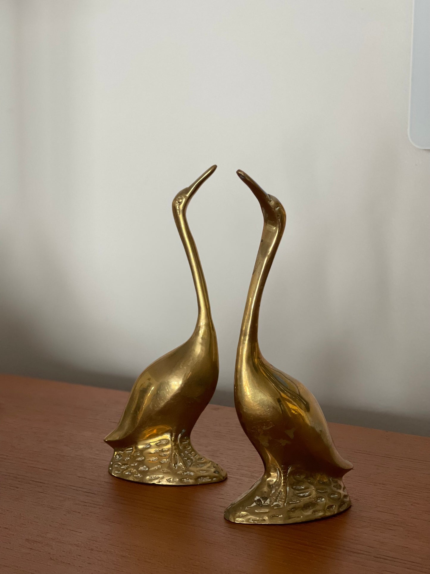 Pair of Vintage Brass Birds