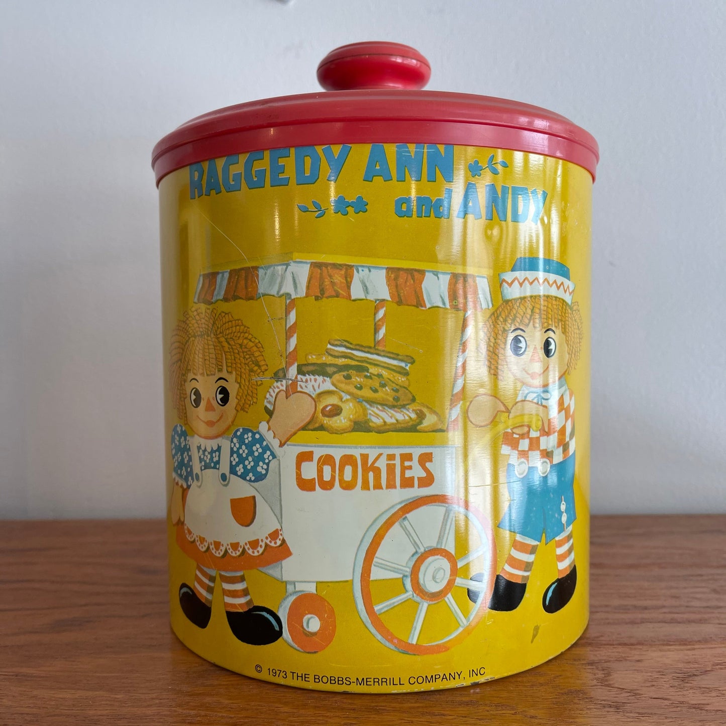 Vintage Raggedy and Andy Cookies Tin Container