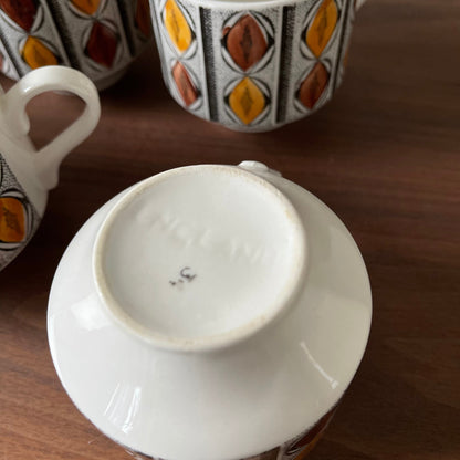 1970's Coffee Mugs Kathie Winkle "Mexico" Pattern Design