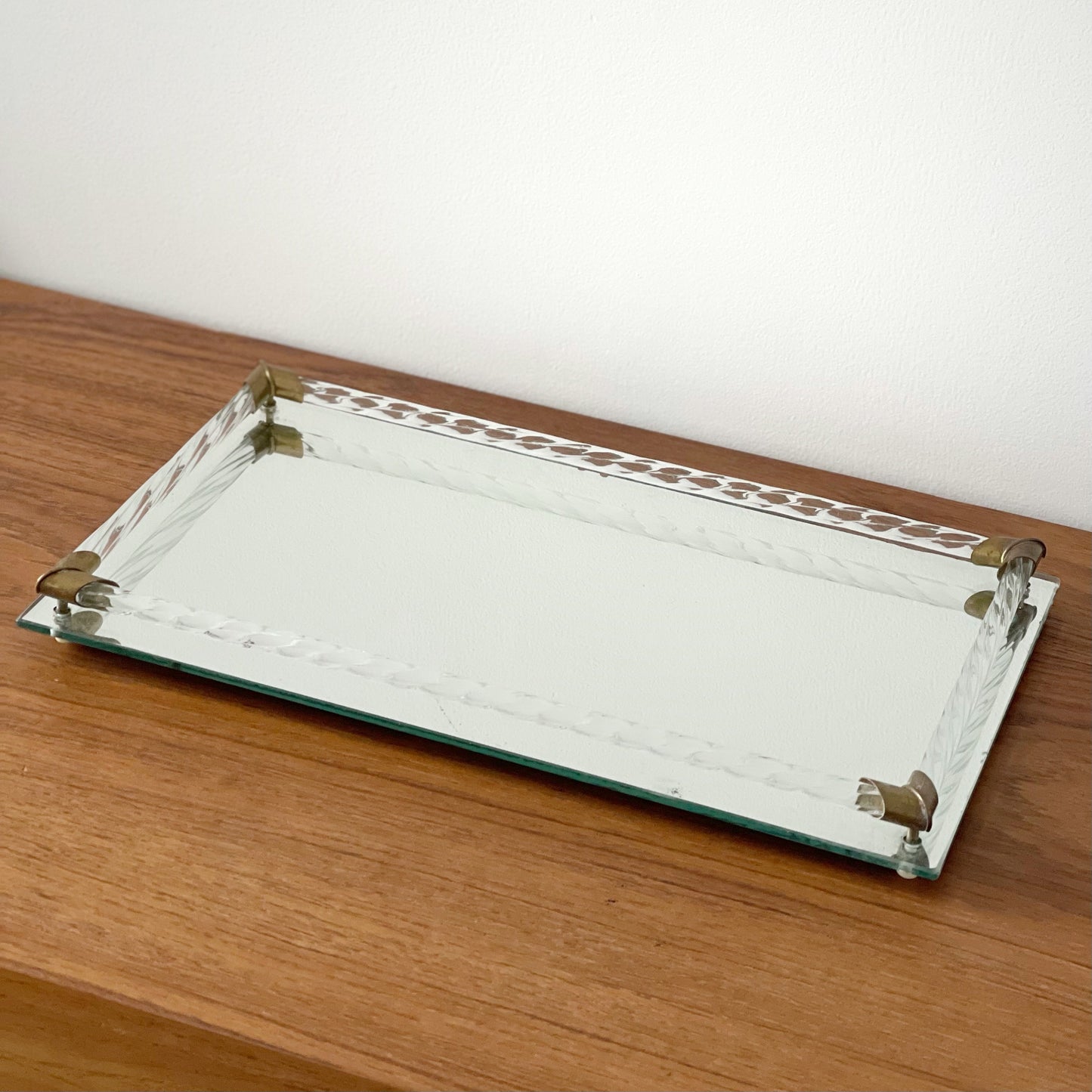 Large Vintage 1960s Mirrored Tray