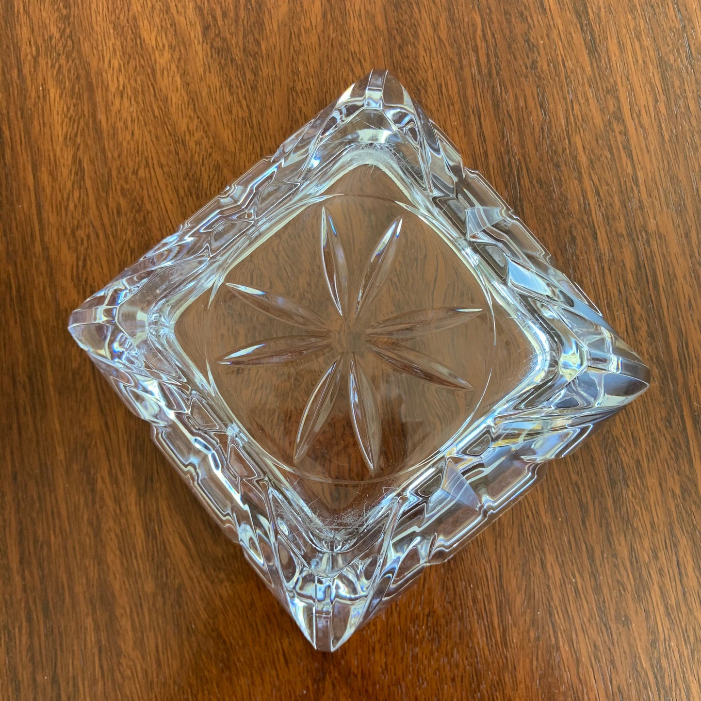 Vintage Crystal Glass Ashtray/Trinket Dish